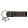 Lincoln Black Nickel with Brown Leather Stripe Key Chain