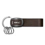 Lincoln MKC Black Nickel with Brown Leather Stripe Key Chain