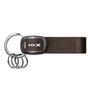Lincoln MKX Black Nickel with Brown Leather Stripe Key Chain