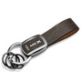 Lincoln MKX Black Nickel with Brown Leather Stripe Key Chain