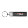 HEMI 392 HP Real Carbon Fiber Leather Key Chain with Black Stitching for Challenger, Charger, R/T, Made in USA