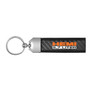 HEMI 5.7 Liter Real Carbon Fiber Leather Key Chain with Black Stitching for RAM, Made in USA
