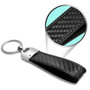 HEMI 5.7 Liter Real Carbon Fiber Leather Key Chain with Black Stitching for RAM, Made in USA