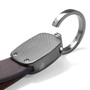 HEMI 392 Black Nickel with Brown Leather Stripe Premium Key Chain by iPick Image, Made in USA