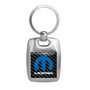 Mopar Logo Black Carbon Fiber Backing Brush Metal Key Chain