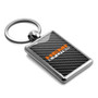 HEMI 5.7 Liter Black Carbon Fiber Backing Rectangle Brush Metal Key Chain