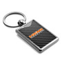 HEMI Powered in Color Black Carbon Fiber Backing Rectangle Brush Metal Key Chain