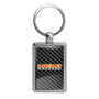 HEMI Powered in Color Black Carbon Fiber Backing Rectangle Brush Metal Key Chain