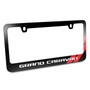 Dodge Grand Caravan Red Stripe Black Metal License Plate Frame by iPick Image, Made in USA