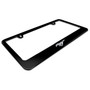 Ford Mustang Pony 3d Chrome Emblem Black Metal License Plate Frame