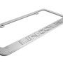Lincoln 3d Chrome Emblem on Mirror Chrome Metal License Plate Frame , Made in USA
