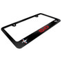 Ford Mustang GT 5.0 in Red Dual Logos Black Metal License Plate Frame Made in USA