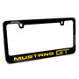Ford Mustang GT in Yellow Black Metal License Plate Frame