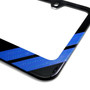 Ford Edge Carbon Fiber Texture Blue Stripe Black Metal License Plate Frame