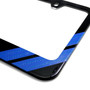 Ford Escape Carbon Fiber Texture Blue Stripe Black Metal License Plate Frame