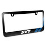 Ford SVT Carbon Fiber Texture Blue Stripe Black Metal License Plate Frame
