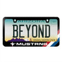 Ford Mustang Tri-Bar Sports Stripe Black Metal License Plate Frame