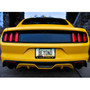 Ford Mustang Speed-Line in Yellow Dual Logos Black Metal License Plate Frame, Made in USA