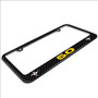 Ford Mustang GT 5.0 in Yellow Dual Logo Real Black Carbon Fiber Finish License Plate Frame by iPick Image, Made in USA