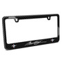 Ford Mustang Script Dual Logo Real Black Carbon Fiber Finish License Plate Frame by iPick Image, Made in USA