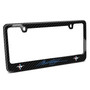 Ford Mustang Script in Blue Dual Logo Real Black Carbon Fiber Finish License Plate Frame by iPick Image, Made in USA