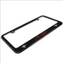 Ford Mustang Script in Red Dual Logo Real Black Carbon Fiber Finish License Plate Frame by iPick Image, Made in USA
