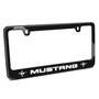 Ford Mustang Dual Logo Real Black Carbon Fiber Finish License Plate Frame by iPick Image, Made in USA