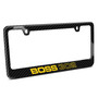 Ford Mustang Boss 302 in Yellow Real Black Carbon Fiber Finish License Plate Frame by iPick Image, Made in USA