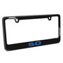 Ford Mustang 5.0 in Blue Real Black Carbon Fiber Finish License Plate Frame by iPick Image, Made in USA