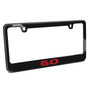 Ford Mustang 5.0 in Red Real Black Carbon Fiber Finish License Plate Frame by iPick Image, Made in USA