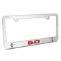 Ford Mustang GT 5.0 in Red Dual Logos Mirror Chrome Metal License Plate Frame , Made in USA