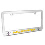 Ford Mustang in Yellow Dual Logos Mirror Chrome Metal License Plate Frame