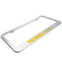 Ford Mustang Boss 302 in Yellow Mirror Chrome Metal License Plate Frame