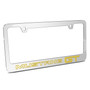 Ford Mustang GT Outline in Yellow Mirror Chrome Metal License Plate Frame by iPick Image, Official Licensed Product, Made in the USA