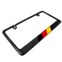 Real Black Carbon Fiber German Flag in Sports Stripe License Plate Frame