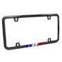 Slim Real Black Carbon Fiber USA Amercan Flag in Sports Stripe License Plate Frame