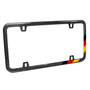 Slim Real Black Carbon Fiber German Flag Off-center in Sports Stripe License Plate Frame