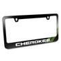 Jeep Cherokee Green Stripe Black Metal License Plate Frame by iPick Image, Made in USA