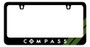 Jeep Compass Green Stripe Black Metal License Plate Frame by iPick Image, Made in USA