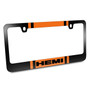 HEMI Logo on Orange Center Stripe Black Metal License Plate Frame by iPick Image, Made in USA