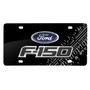 Ford F-150 Double 3D Logo Tire Mark Black Acrylic License Plate