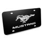 Ford Mustang Double 3D Logo Black Stainless Steel License Plate