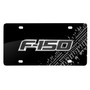 Ford F150 3D Logo Tire Mark Black Stainless Steel License Plate