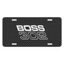 Ford Mustang Boss 302 Black Carbon Fiber Texture Graphic UV Metal License Plate, Made in USA