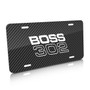 Ford Mustang Boss 302 Black Carbon Fiber Texture Graphic UV Metal License Plate, Made in USA