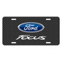 Ford Focus Black Carbon Fiber Texture Graphic UV Metal License Plate, Made in USA