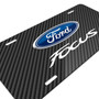 Ford Focus Black Carbon Fiber Texture Graphic UV Metal License Plate, Made in USA