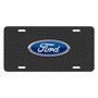 Ford Logo Black Carbon Fiber Texture Graphic UV Metal License Plate, Made in USA