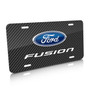 Ford Fusion Black Carbon Fiber Texture Graphic UV Metal License Plate, Made in USA