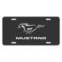 Ford Mustang Pony Black Carbon Fiber Texture Graphic UV Metal License Plate, Made in USA